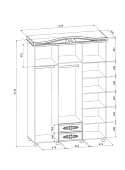 Шкаф 3-х створчатый Ассоль Плюс Бежевый