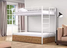 Кровать двухъярусная Валенсия 120 твист (с ящиком) Кровати без механизма Белый 