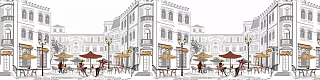 Фартук для кухни Уличное кафе Белый