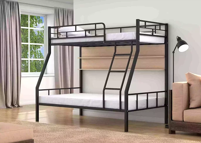 Кровать двухъярусная Раута (с полкой), Коричневый