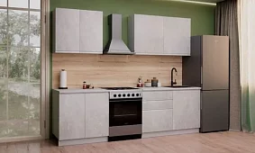 Модульная кухня Бруклин 2.0м (бетон белый) Белый 