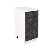 Шкаф нижний с ящиками ШН3Я 400 Бруклин (бетон черный)