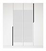 Шкаф распашной Рондело виз 4-дверный с 2-мя зеркалами 2.0 м, Белый