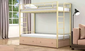 Кровать двухъярусная Валенсия 90 твист (с ящиком) Кровати без механизма Бежевый 