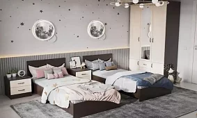 Спальня Ронда (Бассо) (венге/дуб белфорд) дизайн 2 Коричневый