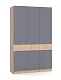 Шкаф в детскую Бас Град ШК-1500 (дуб крафт золотой/серый графит), Графит