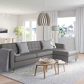 Угловой диван с оттоманкой Морабо Без механизма Серый 