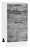 Шкаф нижний с 3-мя ящиками Флэт 400 Temple Stone 2S/Белый