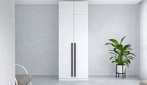 Шкаф двухстворчатый Бастион 0.8 м (белый древесный) с антресолью