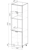 Шкаф-пенал ПДМ600-1Г1 Норд (софт пломбир) Белый